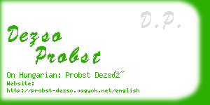 dezso probst business card